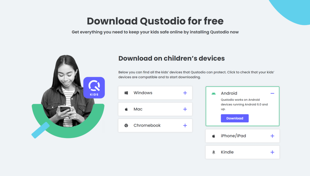 Qustodio download page